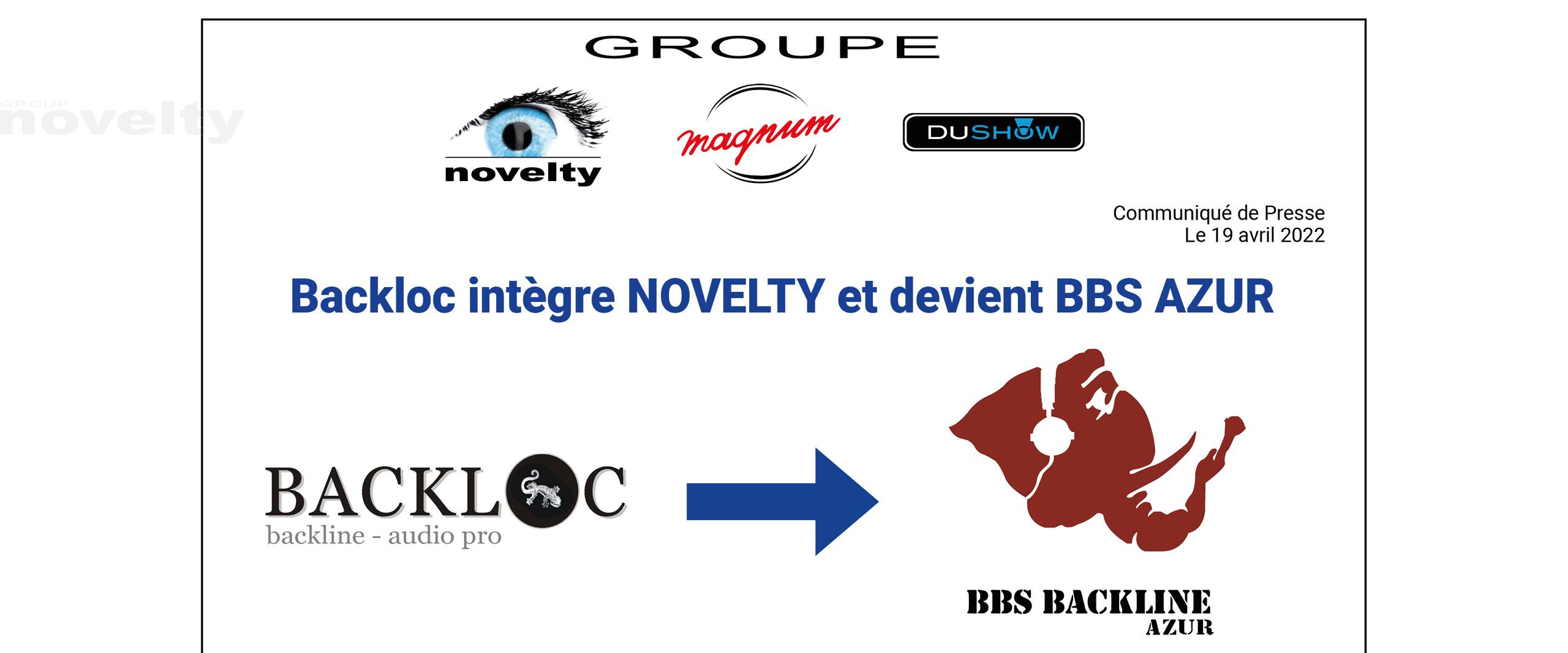 Visuel Backloc intègre NOVELTY et devient BBS AZUR 